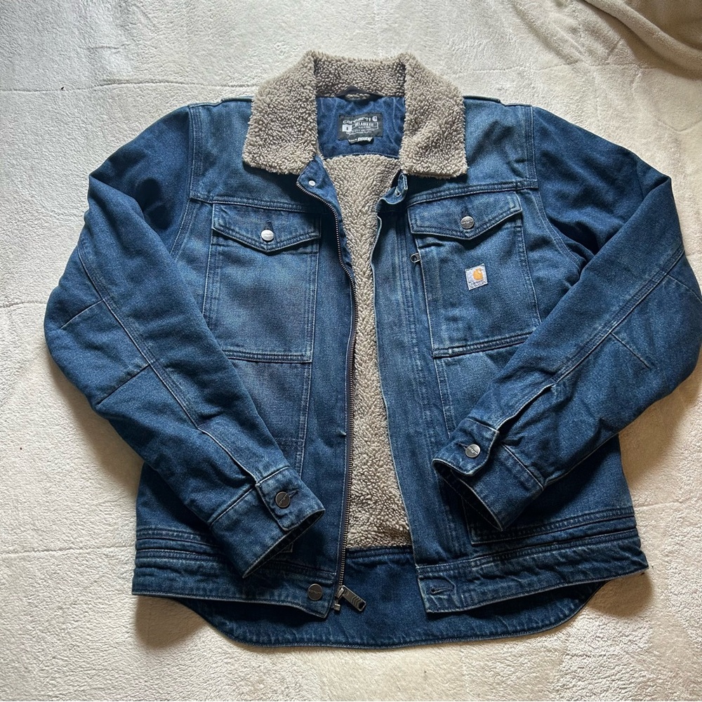 Carhartt Denim Jacket with Sherpa Lining